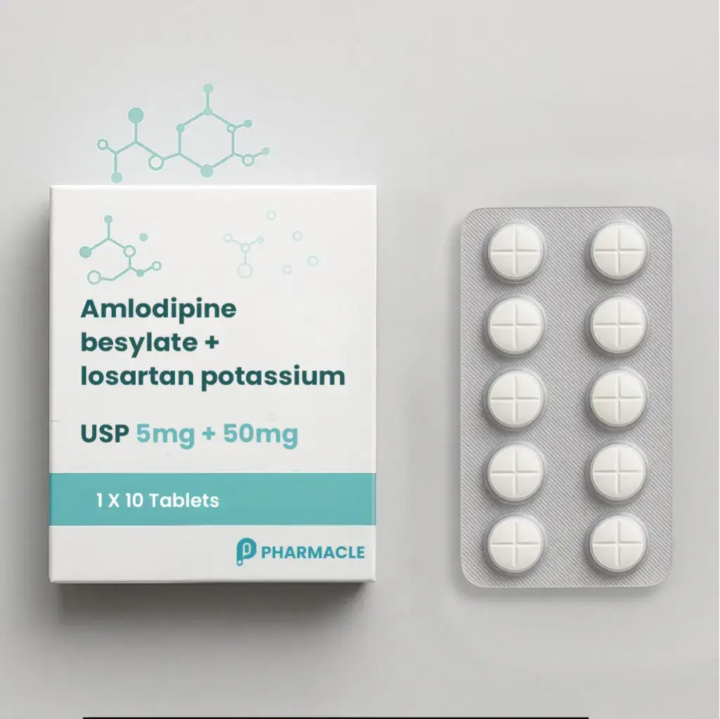 Amlodipine besylate + losartan potassium